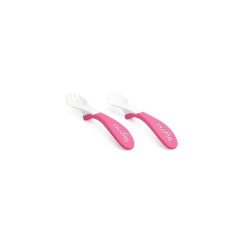 Set cucchiaio e forchetta 6m+ - Rosa