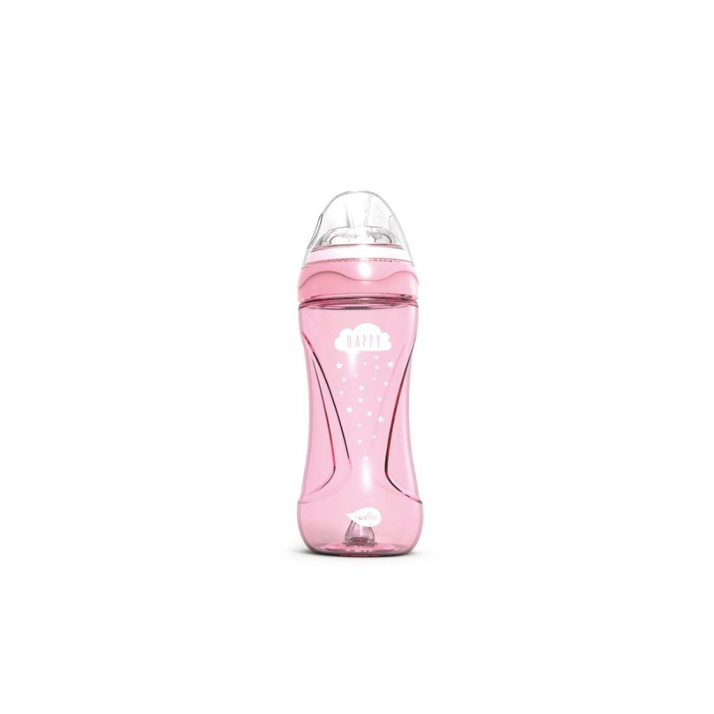 Biberon con valvola riduci coliche da 330ml - Rosa