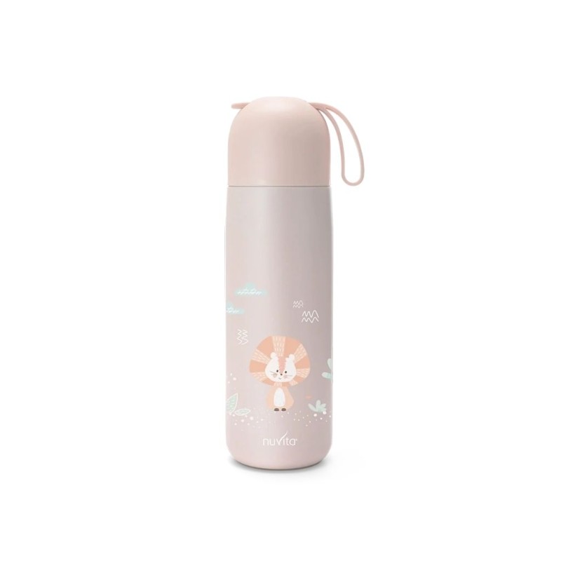 Borraccia termica con manico in silicone 400ml - Rosa