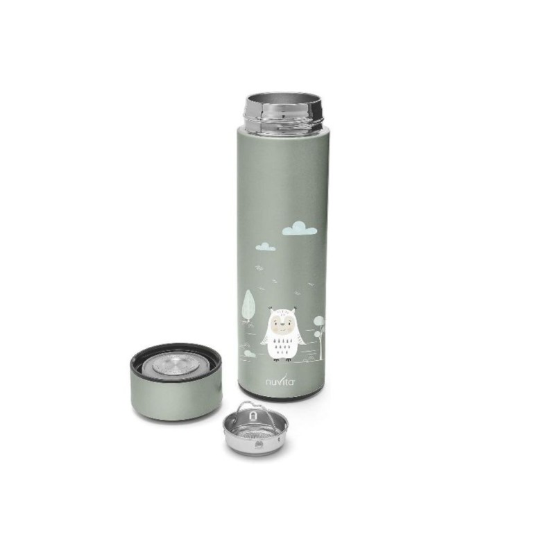 Borraccia termica con termometro LED 500ml - Sage Green